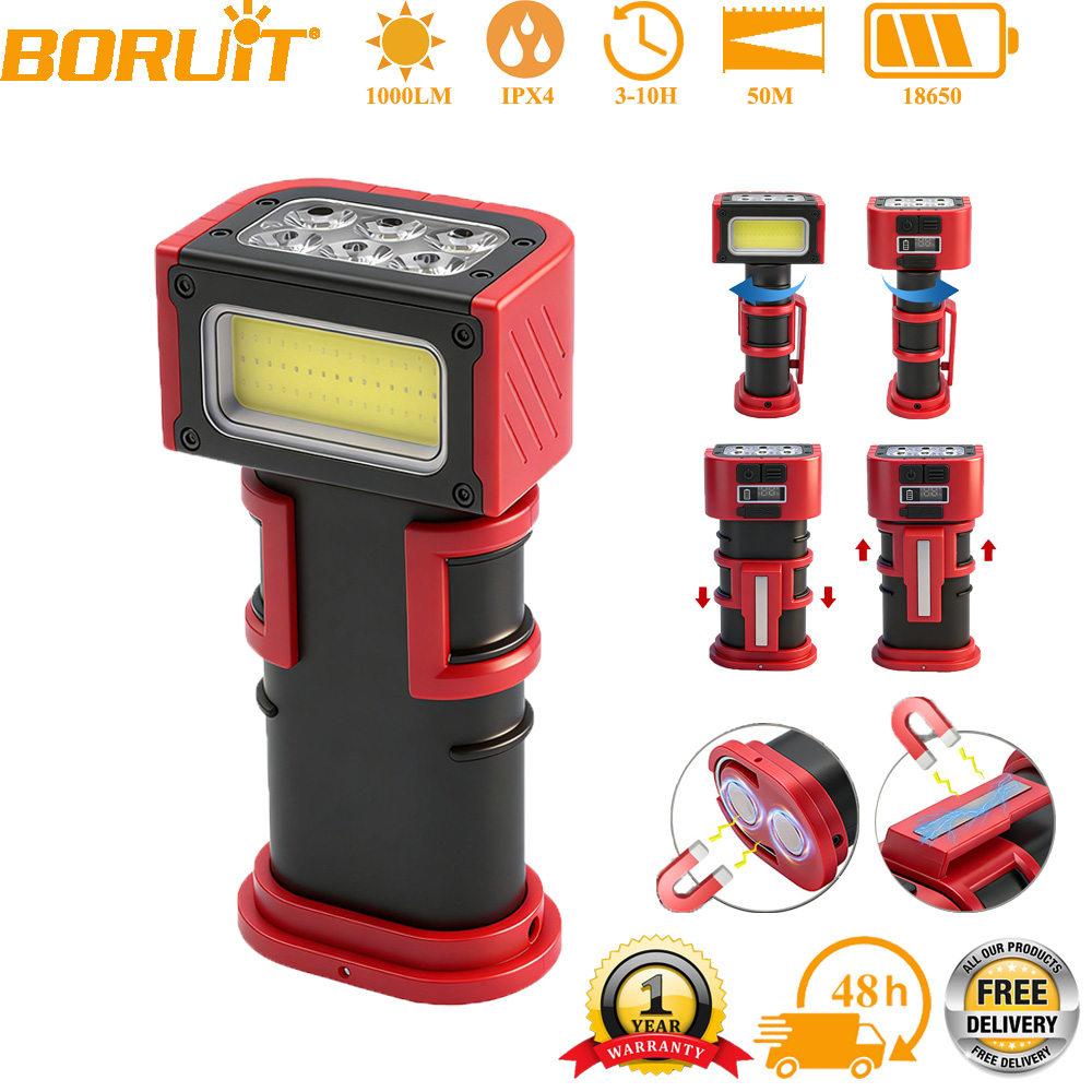 Outdoor Camping Adventure - BORUiT COB LED Work Light 1000LM