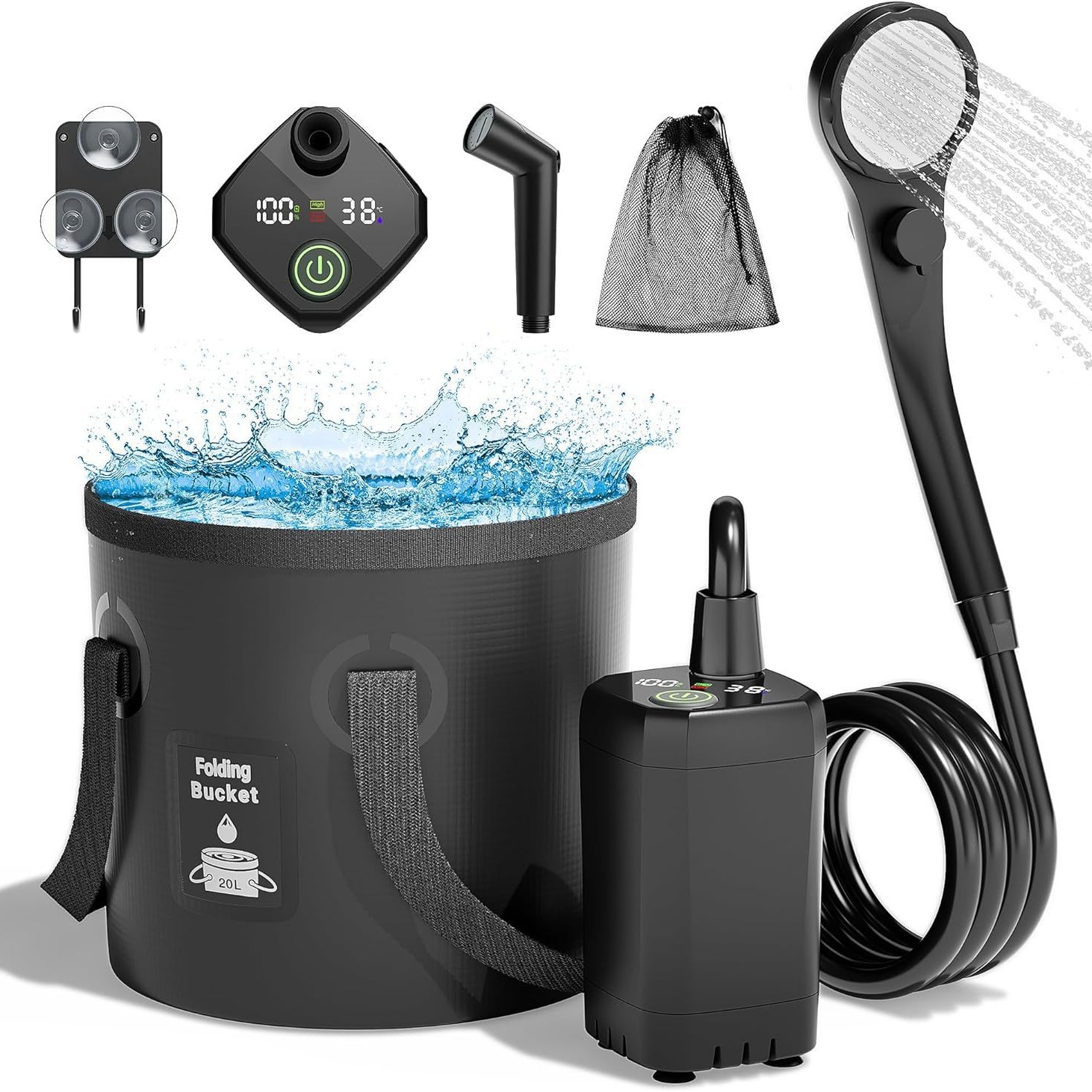 Portable Camping Shower - Portable Self-Priming Electric Outdoor Shower Simple