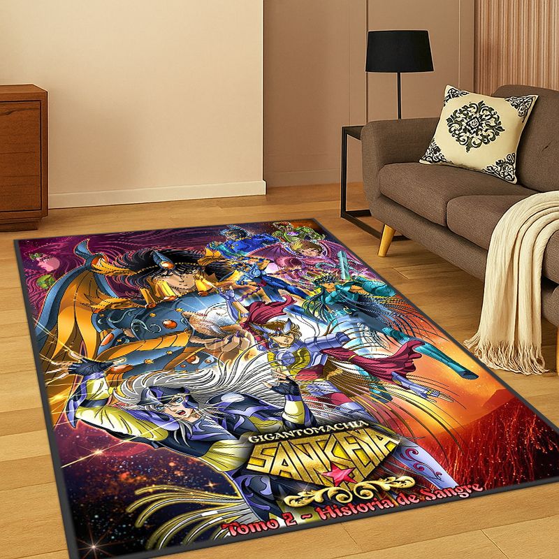 Outdoor Camping Anime - Cartoon Saint Seiya Anime Carpet Rug
