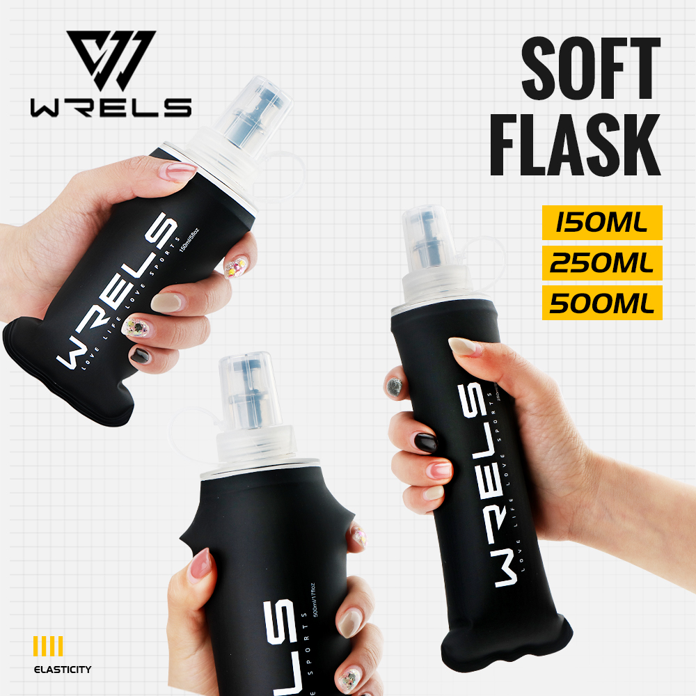 Collapsible Water Bottle - WRELS Soft Flask TPU Ultralight Collapsible