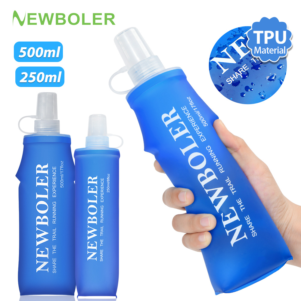 Collapsible Water Bottle - NEWBOLER 250ml/500ml Outdoor Collapsible Silicone Bite