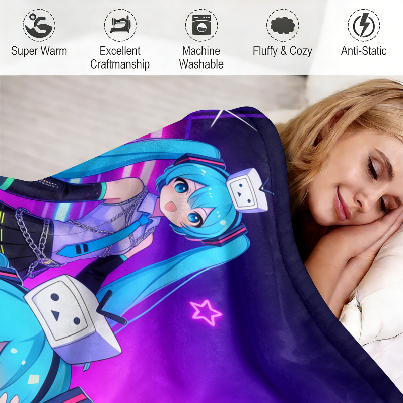 Hatsune Miku Flannel Blanket,  - Outdoor Camping Anime ulasan dan harga