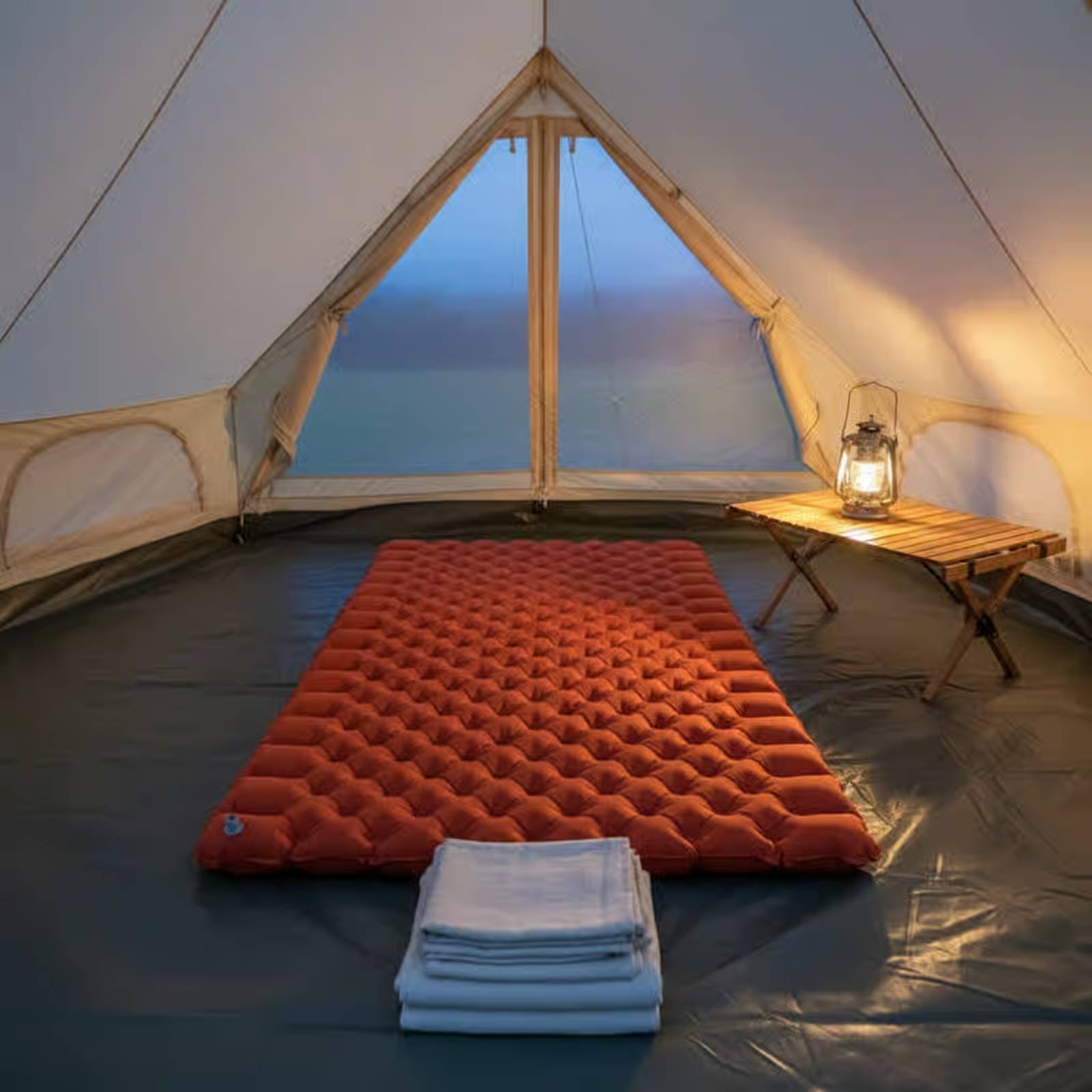 Inflatable Camping Mat Nylon T - Outdoor Camping Rug Waterproof ulasan dan harga