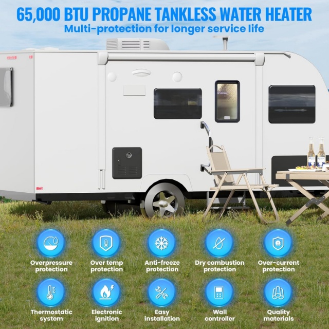 Portable RV Instant Gas Water  - Portable Camping Shower ulasan dan harga