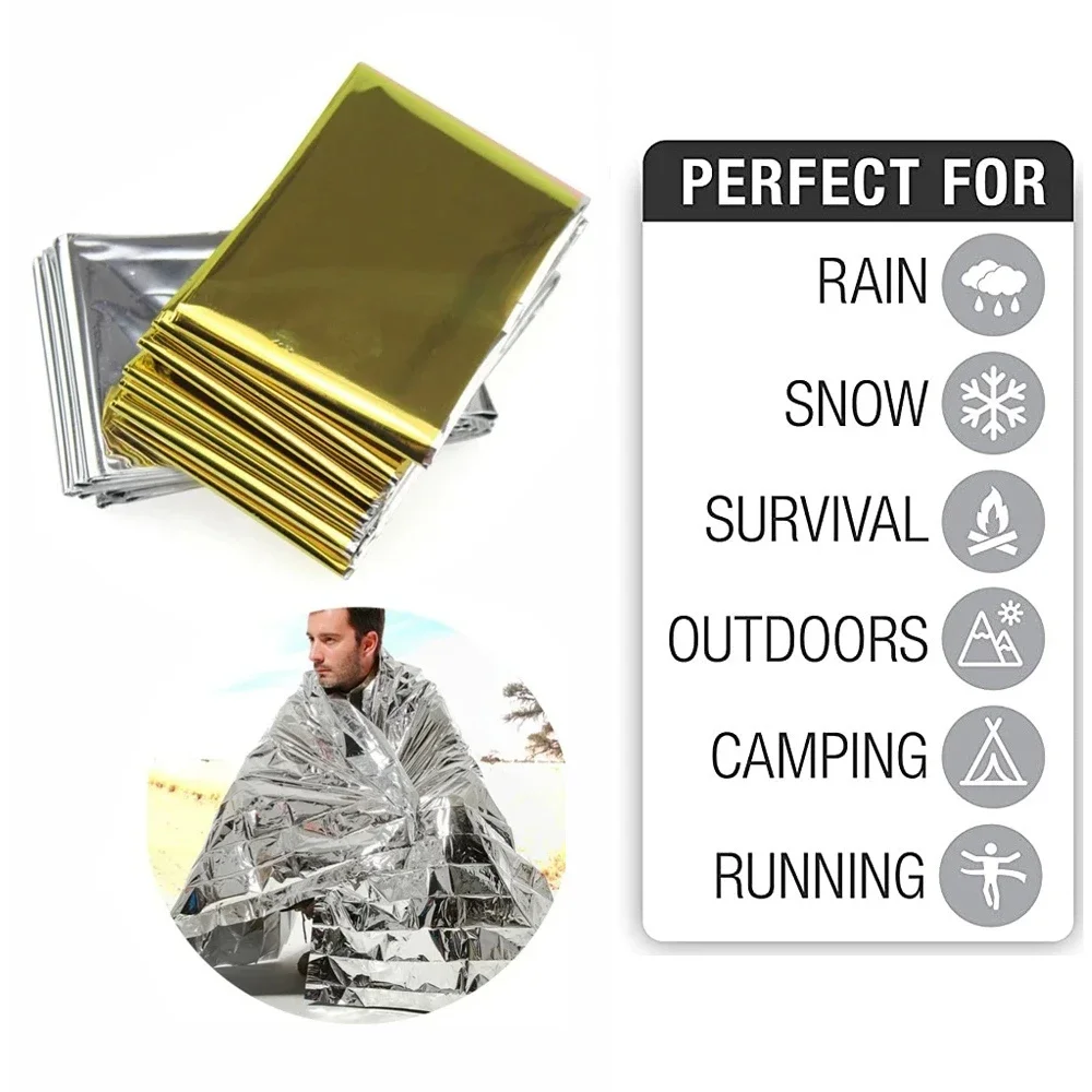 5Pcs Emergency Thermal Blanket - Outdoor Camping Rug Waterproof ulasan dan harga