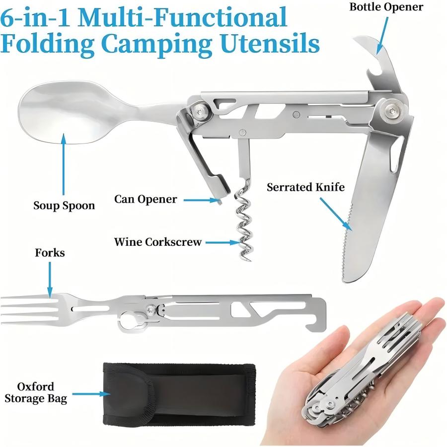 1 pc 6 in 1 Multifunctional Cu - Outdoor Camping Meals ulasan dan harga